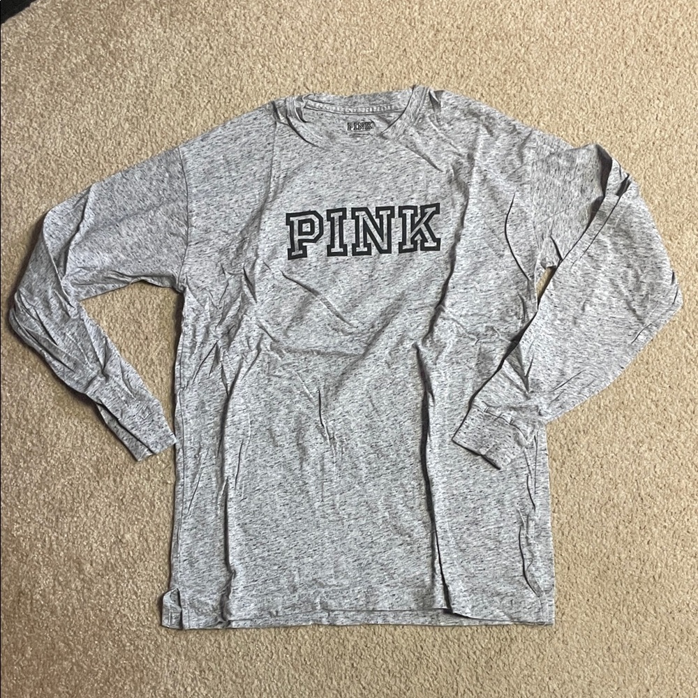 PINK Victoria's Secret Heather Gray Long Sleeve Top